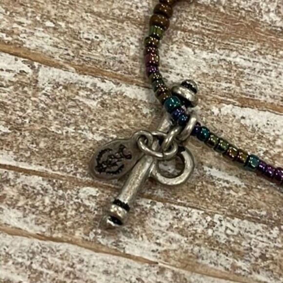 Premier Design Multicolor Beaded Necklace w/Tassel 12" or 24" New In Bag - Picture 4 of 5